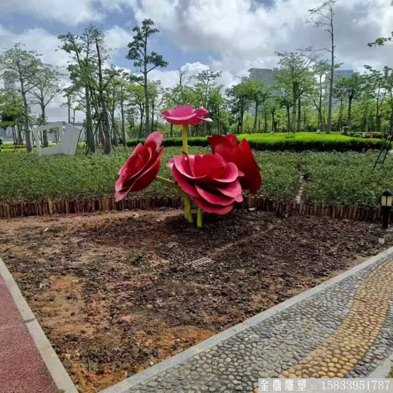 不锈钢仿真玫瑰花雕塑,公园花朵雕塑1 不锈钢仿真玫瑰花雕塑,公园花朵雕塑1