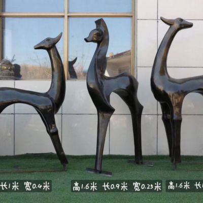 玻璃钢几何切面鹿雕塑 喷漆景观鹿雕塑厂家